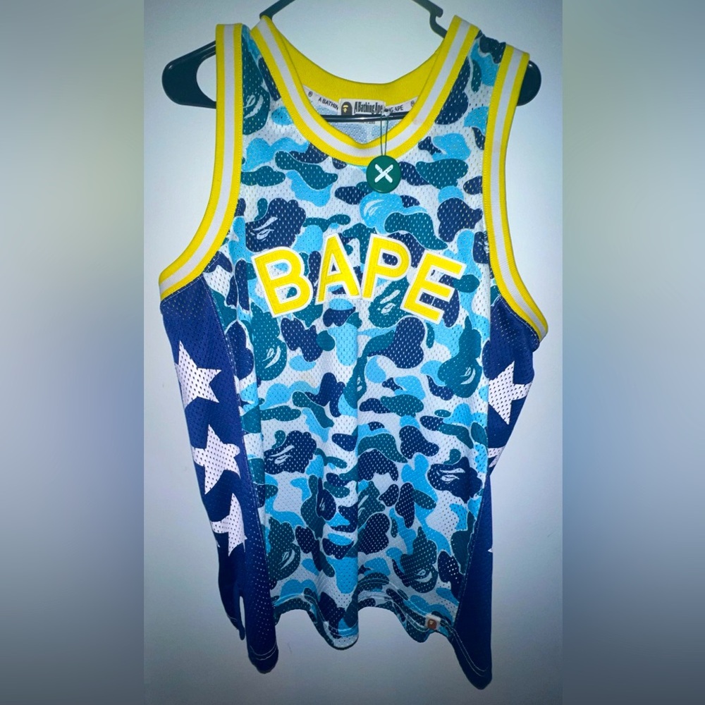 BAPE ABC  Basketball Tank Top Blue